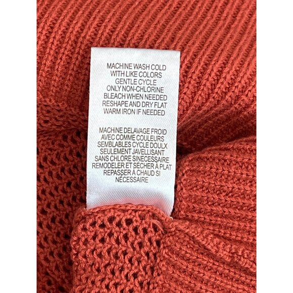 DR2 100% Cotton Paisley Open-Stitch Sweater Tank Size Medium Brick Orange EUC - Picture 10 of 13